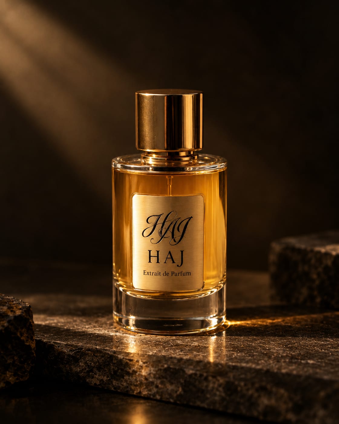 Haj Perfume bottle with golden oil